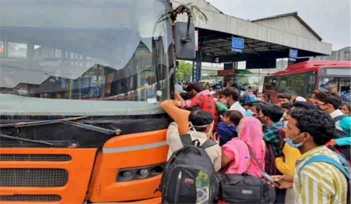 वापस लौट रहे प्रवासी मजदूर, बच्चों का पेट पालना हुआ मुश्किल वापस लौट रहे प्रवासी मजदूर, बच्चों का पेट पालना हुआ मुश्किल