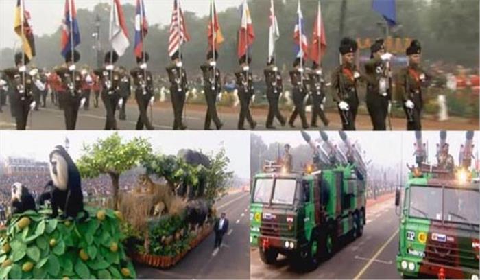 राजपथ पर सैन्य ताकत,सांस्कृतिक धरोहर और सभ्यता की मनोहारी छटा भी दिखायी दी