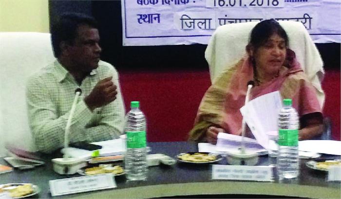 प्रभारी मंत्री रमशीला साहू ने ली जिला योजना समिति की बैठक