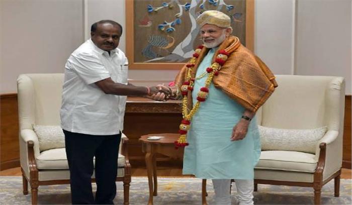 मोदी से की कुमारस्वामी ने मुलाकात