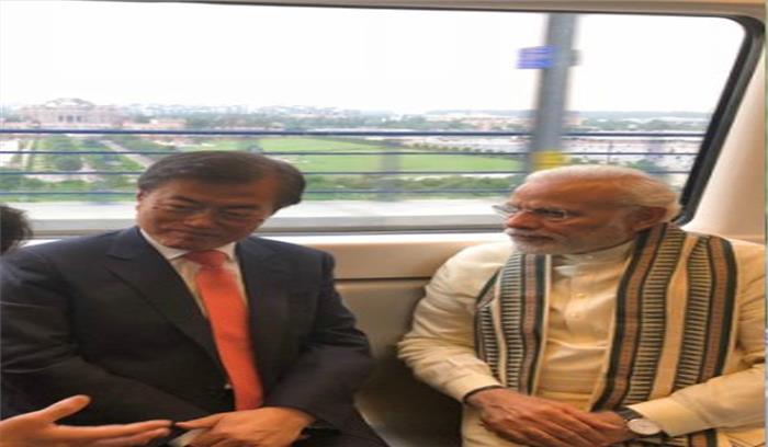 मोदी और मून जे इन ने गांधी को अर्पित की श्रद्धांजलि