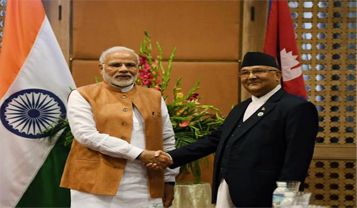 मोदी व ओली के बीच द्विपक्षीय मुद्दों पर हुई बातचीत