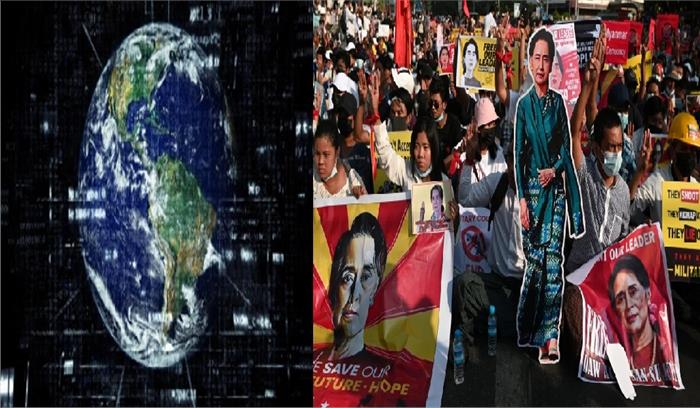 विरोध प्रदर्शनों के बीच म्यांमार में इंटरनेट बहाल