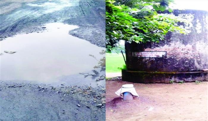 नावागांव-डूमरपाली रेलवे सायडिंग रोड की हालत जर्जर