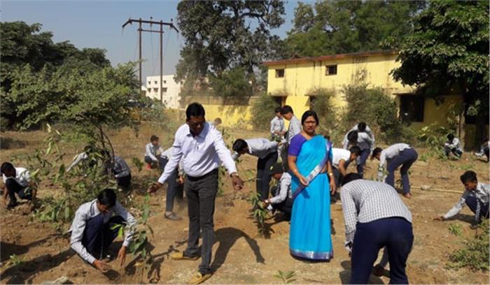 एनएसएस के स्वयंसेवकों ने वृक्षारोपण किया