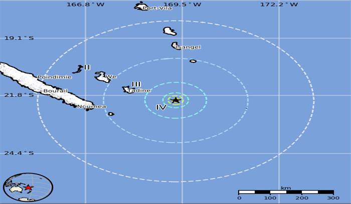 न्यू कैलेडोनिया के तट पर 7.1 तीव्रता का भूकंप