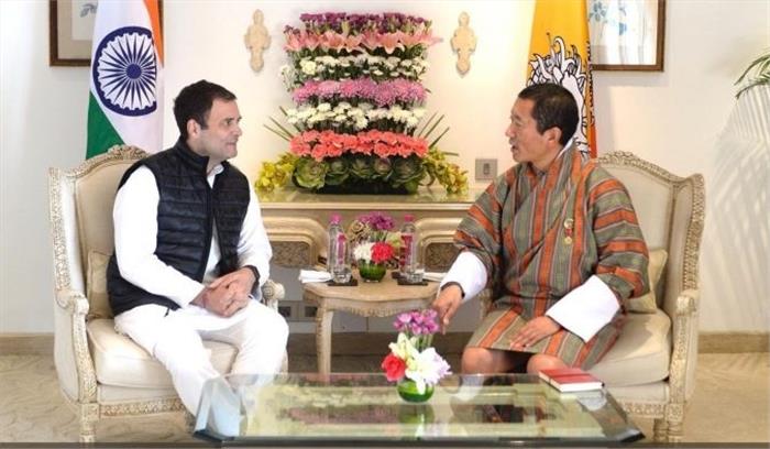 भारत दौरे पर आए भूटान के प्रधानमंत्री से मिले राहुल
