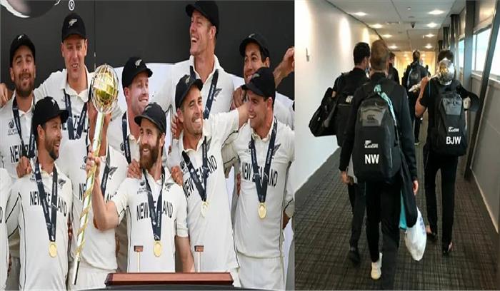 विश्व टेस्ट चैंपियनशिप का खिताब लेकर स्वदेश पहुंचे कीवी खिलाड़ी