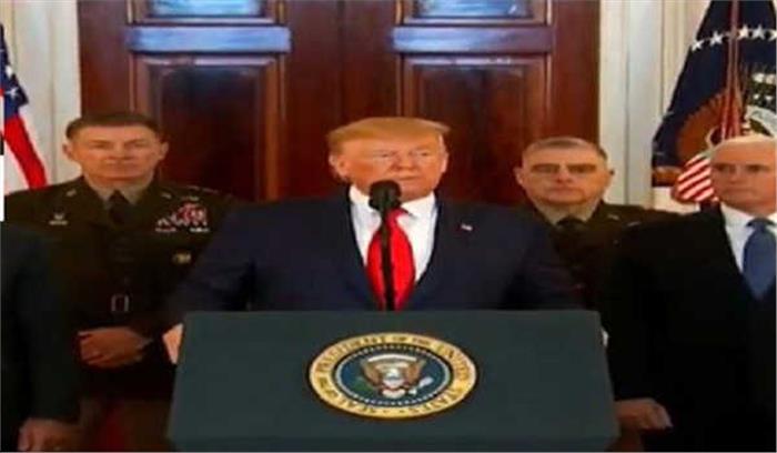 परमाणु महत्वाकांक्षाओं को छोड़ आतंकवाद को समर्थन देना बंद करे ईरान : ट्रम्प परमाणु महत्वाकांक्षाओं को छोड़ आतंकवाद को समर्थन देना बंद करे ईरान : ट्रम्प