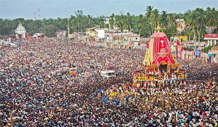 कड़ी सुरक्षा के बीच पुरी से नौ दिवसीय श्री जगन्नाथ रथ यात्रा शुरू