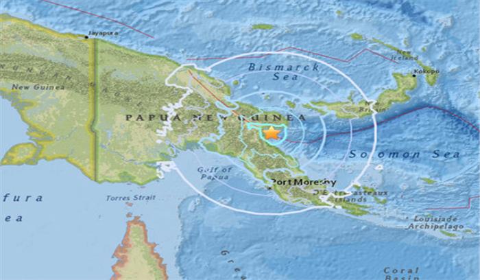  पापुआ न्यू गिनी में एक बार फिर महसूस हुए भूकंप के झटके