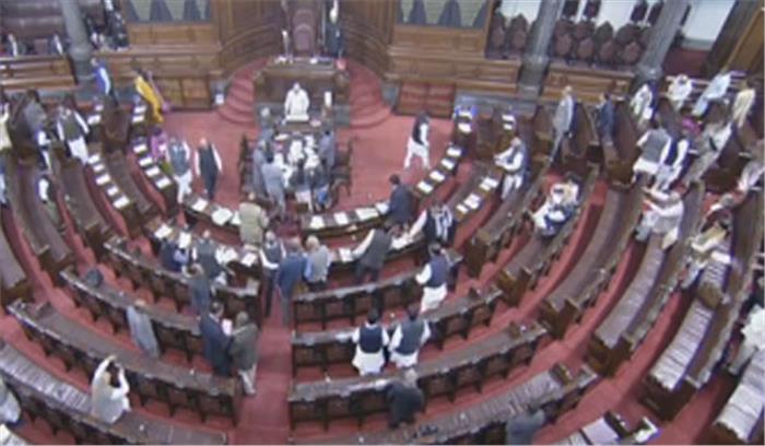 सपा के हंगामे के बीच राज्यसभा की कार्यवाही 2 बजे तक के लिए स्थगित