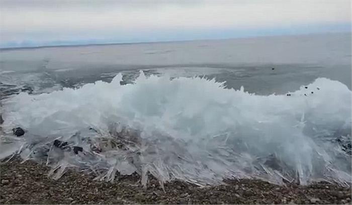 कड़ाके की ठंड से कई स्थानों पर जमी ओस की बूंदे