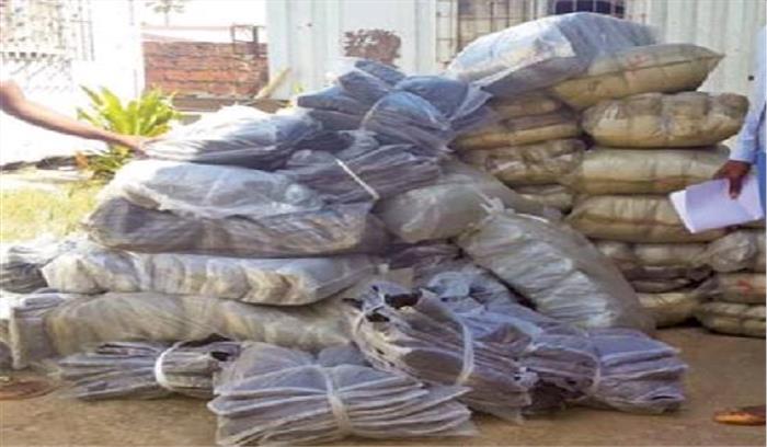 सात हजार किलोग्राम प्लास्टिक थैलियां जब्त