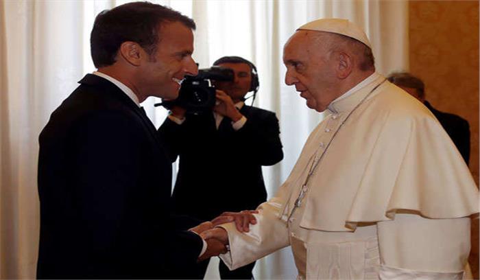 पोप, फ्रांस के राष्ट्रपति ने वेटिकन में मुलाकात की