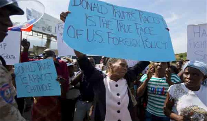 डोनाल्ड ट्रम्प की अफ्रीकी देशों के बारे में टिप्पणी के खिलाफ हैती में प्रदर्शन