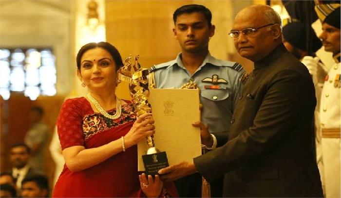 नीता अंबानी राष्ट्रीय खेल प्रोत्साहन पुरस्कार से सम्मानित