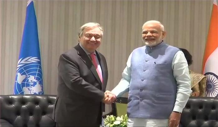 जी-20 शिखर सम्मेलन :पीएम मोदी और गुटेरेस ने की वैश्विक जलवायु परिवर्तन के मुद्दे पर चर्चा