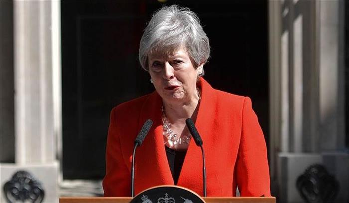 ब्रिटिश प्रधानमंत्री थेरेसा मे ने इस्तीफे की घोषणा की