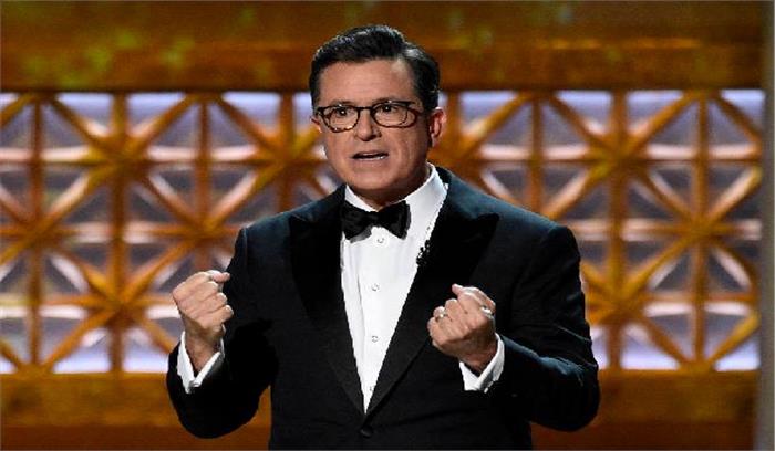 एमी के मेजबान स्टीफन कोलबर्ट ने  ट्रंप पर निशाना साधा