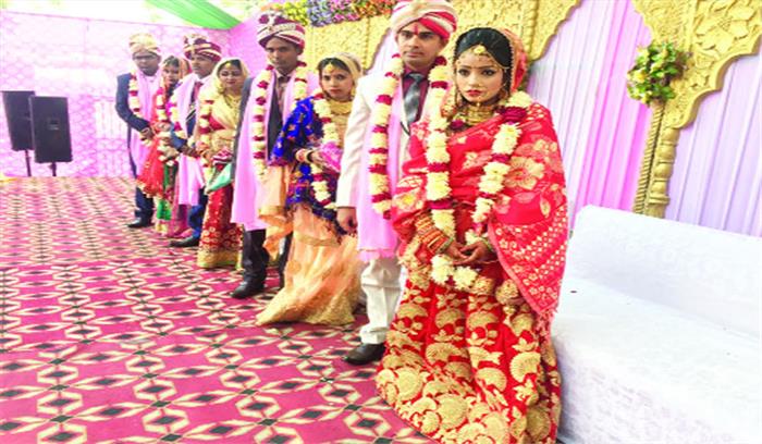 सामूहिक विवाह में रस्मों-रिवाज के साथ विदा हुई कन्याएं