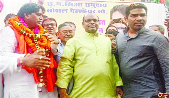 राजेश मूणत का मोमिनपारा में जोरदार स्वागत