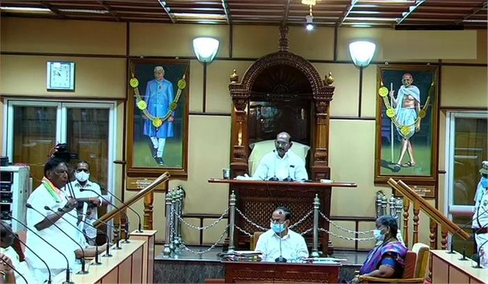 पुडुचेरी: गिर गई कांग्रेस-DMK की सरकार,सीएम नारायणसामी साबित नहीं कर पाए बहुमत