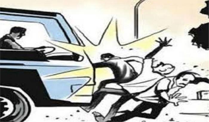 ट्रक ने दो पुलिसकर्मियों को रौंदा,एक की मौत,दूसरा गंभीर
