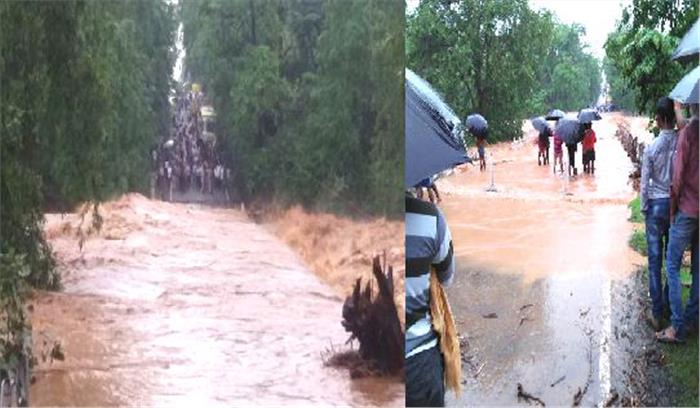 सरगुजा में नदी-नाले उफान पर