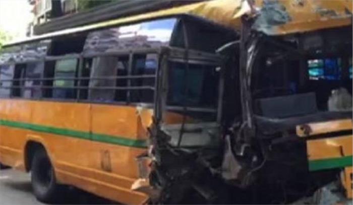 राजस्थान में स्कूल बस पलटने से 19 बच्चे घायल