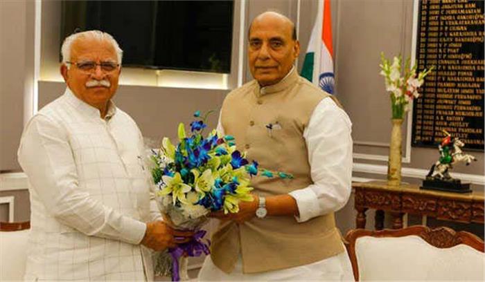 मनोहर लाल खट्टर ने राजनाथ सिंह से मुलाकात की