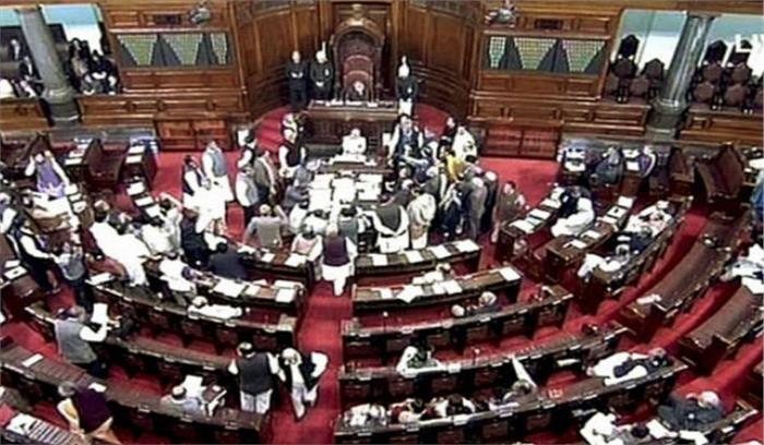 विपक्षी सदस्यों के हंगामे के कारण राज्यसभा दो बजे तक के लिए स्थगित