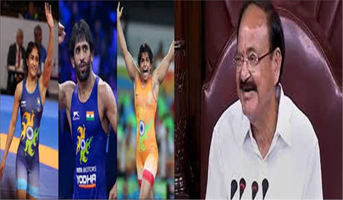 राज्यसभा ने कुश्ती टीम को दी बधाई