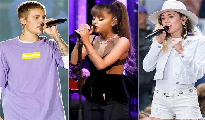 जस्टिन बीबर,एरियाना ग्रांडे और मिले सायरस का जल्द ही म्यूजिक वीडियो में साथ आएंगे