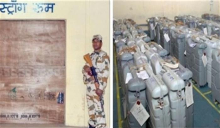 छग: मतगणना होने के बाद भी ठंड में जवान कर रहे ईवीएम की सुरक्षा