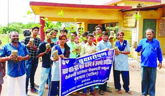 पटेवा में किया गया पौधारोपण