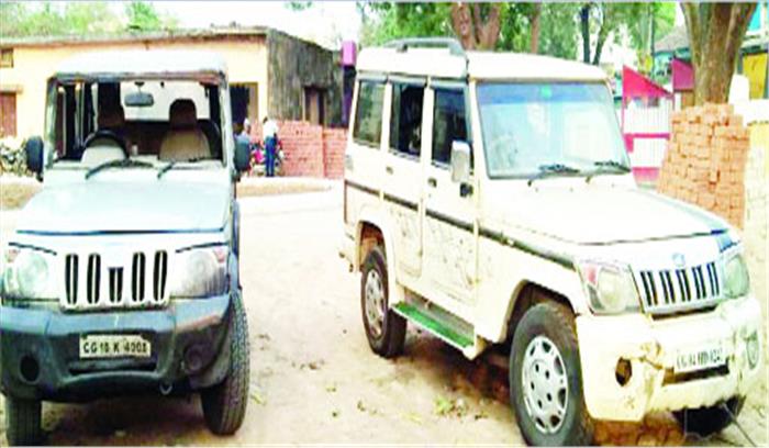 भाग रहे डीजल चोरों ने पुलिस वाहन को मारी टक्कर