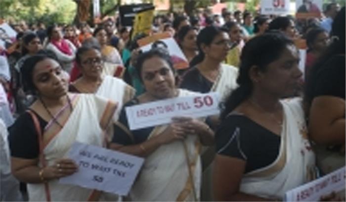 सबरीमाला मंदिर फैसले के खिलाफ हिंदू संगठनों का प्रदर्शन