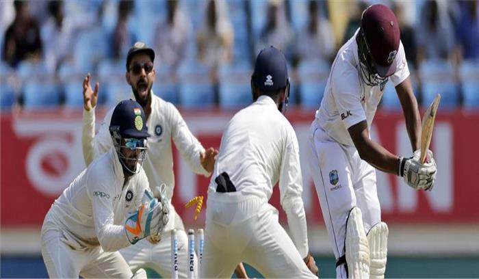 राजकोट टेस्ट: पहली पारी में 181 पर सिमटी विंडीज, दूसरी पारी में विंडीज की खराब शुरुआत