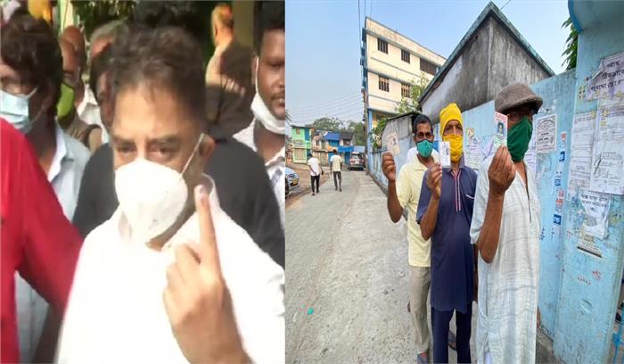 कड़ी सुरक्षा व्यवस्था के बीच तमिलनाडु, बंगाल, असम, केरल और पुड्डुचेरी में मतदान जारी