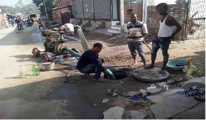 शहर में जाम पड़ी सीवेज व्यवस्था