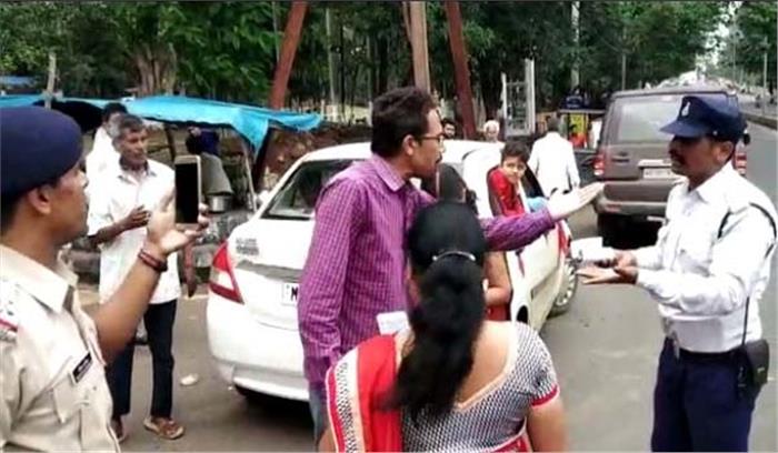 शिवराज के जीजा की गाड़ी का चालान