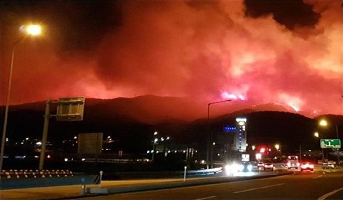 दक्षिण कोरिया में लगी भीषण आग राष्ट्रीय आपदा घोषित