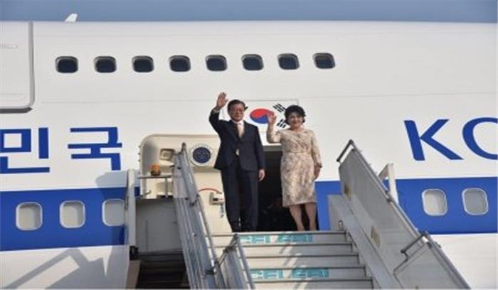 दक्षिण कोरियाई राष्ट्रपति 4 दिवसीय दौरे पर दिल्ली पहुंचे