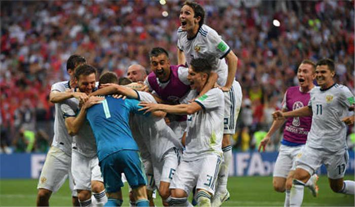 स्पेन को शूट कर रूस क्वार्टरफाइनल में