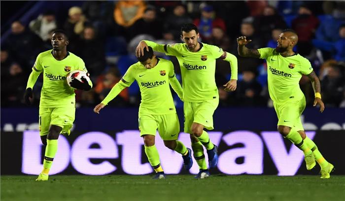 कोपा डेल रे :  बार्सिलोना को लेवांते ने 2-1 से मात दी