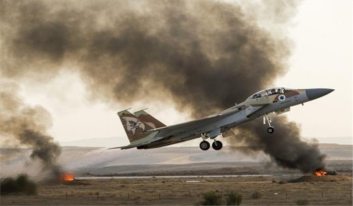 इजरायल के एफ-15 लडाकू विमानों मध्य सीरिया पर किए हमले 