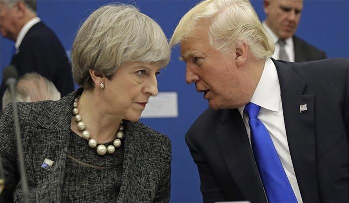 ट्रंप ने सीरिया की स्थिति को लेकर थेरेसा मे से फोन पर की बातचीत​​​​​​​