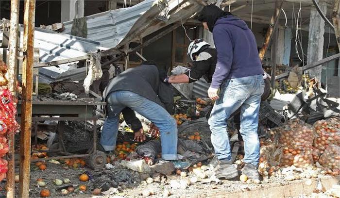 सीरिया में हवाई हमले में 13 नागरिकों सहित 19 मरे सीरिया में हवाई हमले में 13 नागरिकों सहित 19 मरे