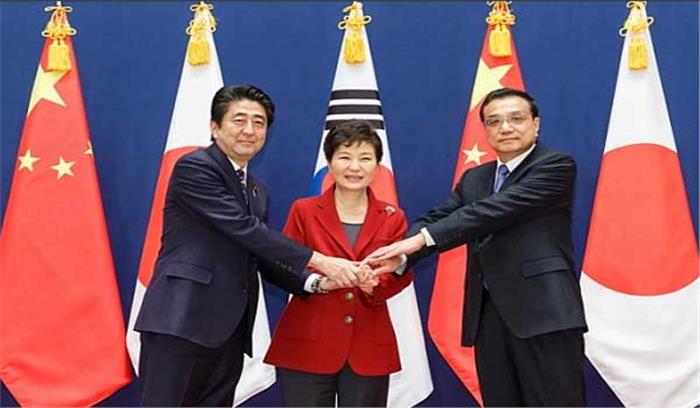 चीन, जापान, दक्षिण कोरिया के बीच त्रिपक्षीय मुक्त व्यापार समझौता